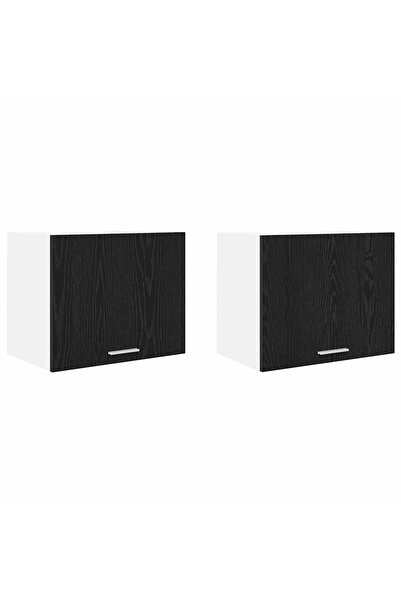 vidaxl Wall cabinet 2 pcs Black and White Oak 50 x 31 x 40 cm