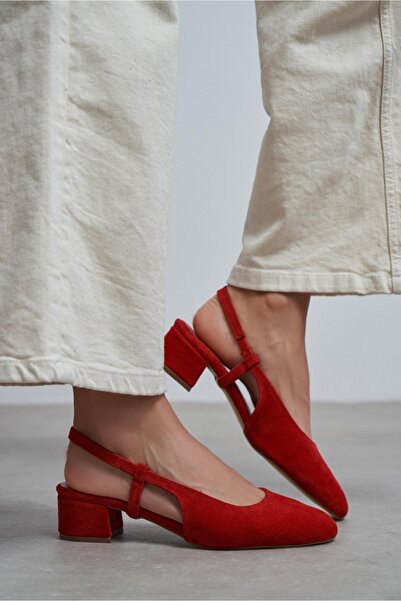 NİŞANTAŞI SHOES Дамски балеринки Хармони от червен велур и естествена кожа, с...