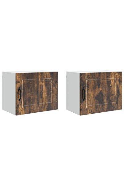 vidaxl Dulap de bucătărie cu raft 2 pcs Stejar fumuriu 50 x 31 x 40 cm