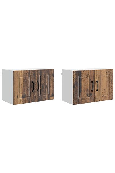 vidaxl Kitchen cabinet with shelf 2 pcs Old wood 60 x 31 x 40 cm