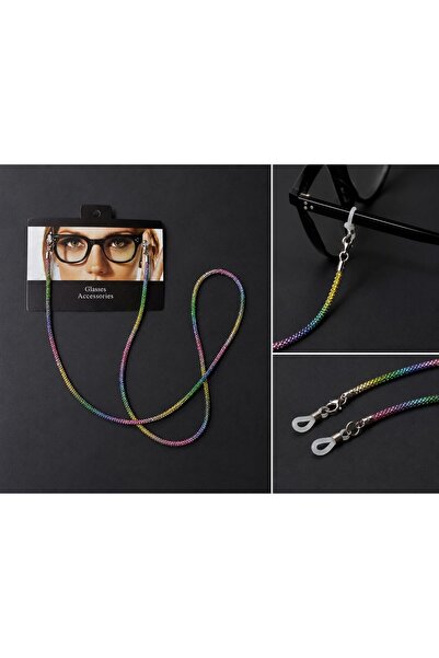 Singularis Eyeglass Strap Multicolor Rainbow Crystal Stone Luxury Women's Gla...