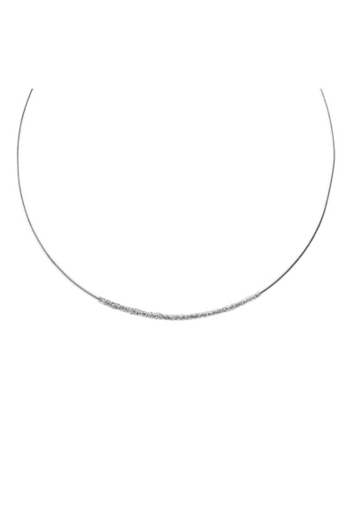 Loisir Κολιέ Starstruck της Loizir μεταλλικό ασημί choker με ασημί glitter 01L