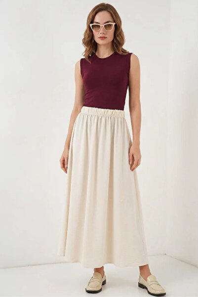 buğrahayalin Women's Long Cream Skirt