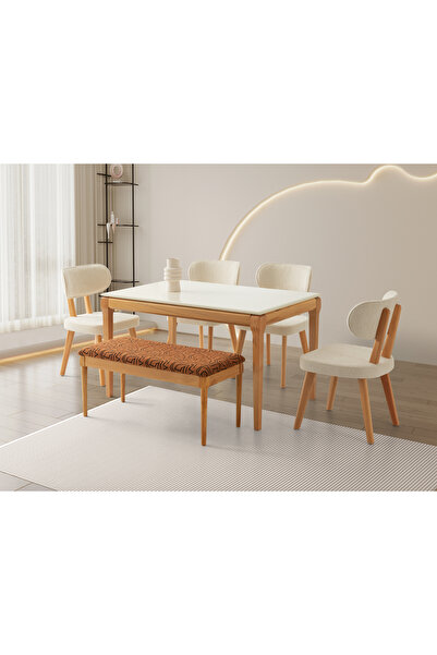 Viento Mobilya Marsilya Aytaşı Renk Highgloss Açılır 130X80 Gürgen Naturel Ka...