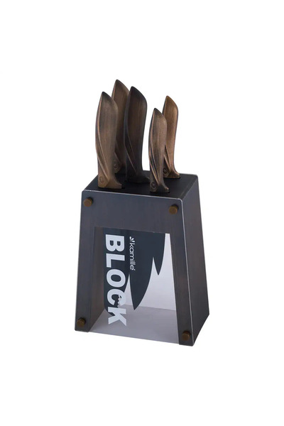 Kamille Knife set with stand, 6 pieces