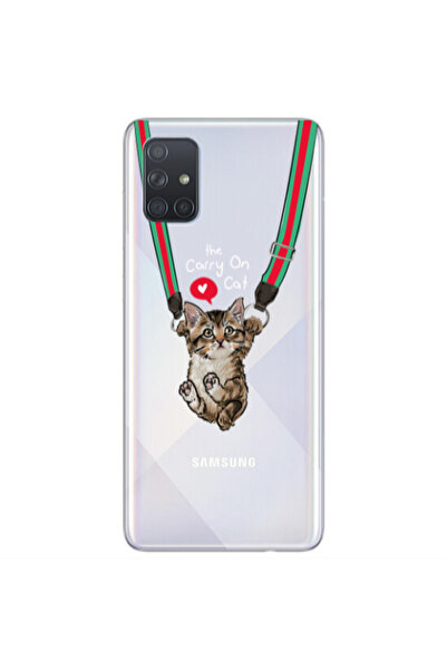 Other Samsung A71 Swinging cat Transparent Silicone TPU Θήκη