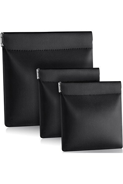 Arabest 3-Piece PU Leather Coin Purse Set,Self-Closing Change Holder Pouch Ba...