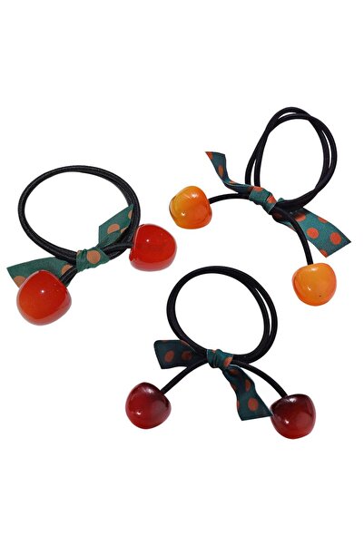 Arabest 3 Pieces Cherry Hair Ties,Elastic Hair Rings,Bowknot Ponytail Holders...