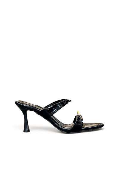 HANZE Women's Slippers with Heels, Black Buckle, Pointed Evening Dress Shoes,...