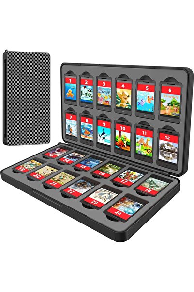 Arabest Game Card Case Holder,24 Game Slots,24 Micro SD Card Slots,Hard Shell...