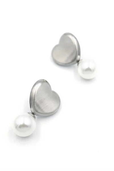 Marsilyan Nvdn- Ieg - Pearl Heart Earrings - Silver Iegrs-Nvdn1