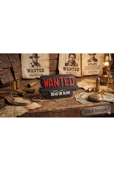 D B Morph Wild West Themed Bounty Hunter Embossed Car and Home Keychain