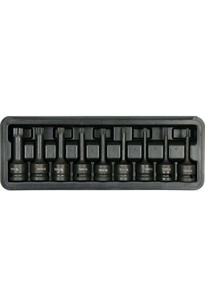 yato Set 9 biti de impact YT-10691, Crom Vanadiu, 1/2, Spline