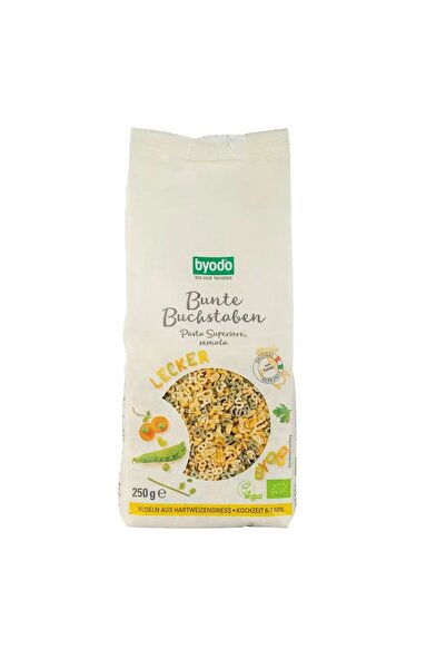 Byodo Macaroane din semințe colorate bio, în formă de litere, 250 g