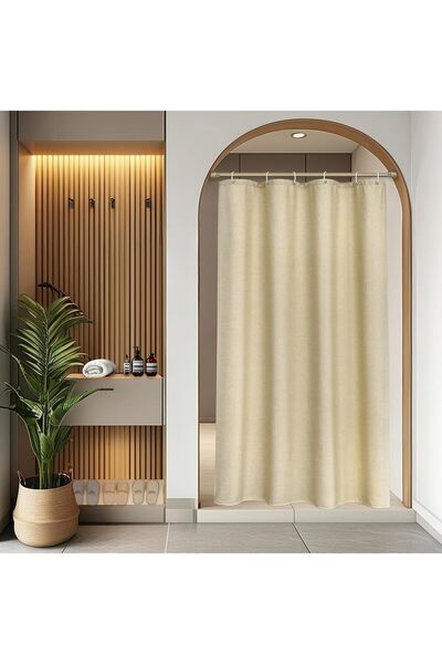 EurCross Perdea de duș îngustă, cu textură de in, 90 x 200 cm, lux hotelier, ...