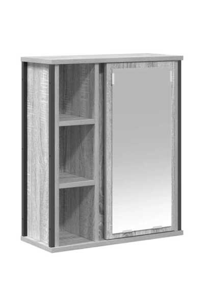 vidaxl Dulap de baie cu oglindă gri Sonoma 50x21x60 cm