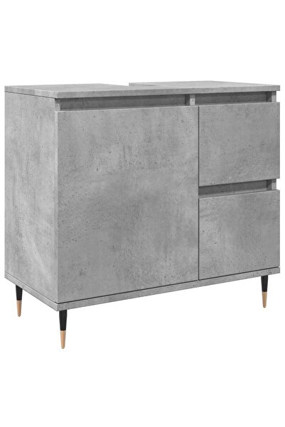 vidaxl Dulap de baie, gri beton, 65x33x60 cm, lemn prelucrat