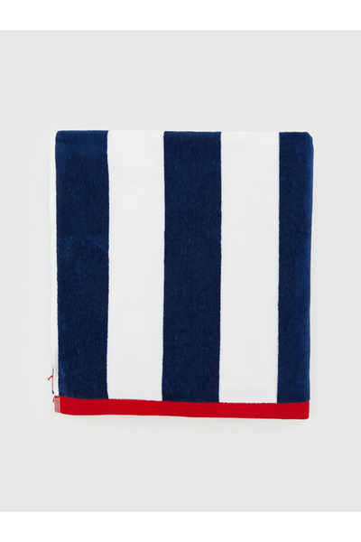 LC Waikiki Navy Blue Striped Women's Beach Towel 70X150 cm