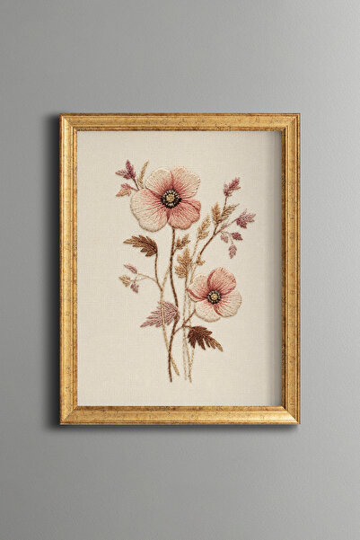 epiqart Embroidery-Look Floral Design - Vintage Patterned Frame - Thin Model