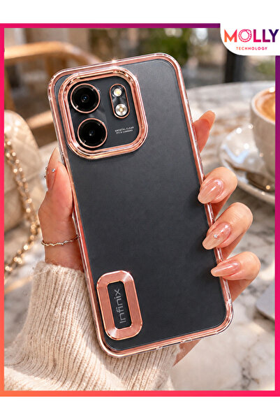 Molly İNFİNİX HOT 50İ İçin Kenarları Metalik Rose Lens Koruyuculu Lou Lazer Ş...