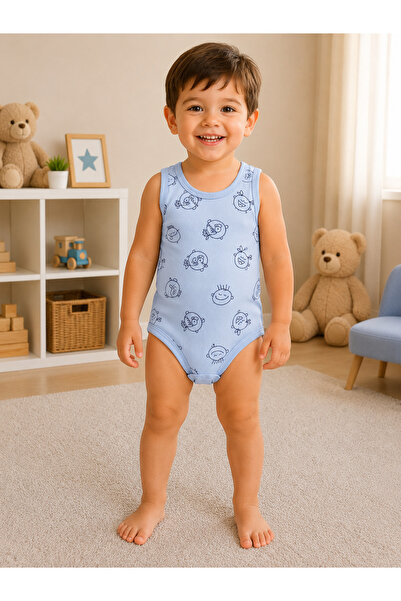 Bulut Anne ve Çocuk Strappy Baby Kids 100% Cotton Snap Fastener Bodysuit Colo...