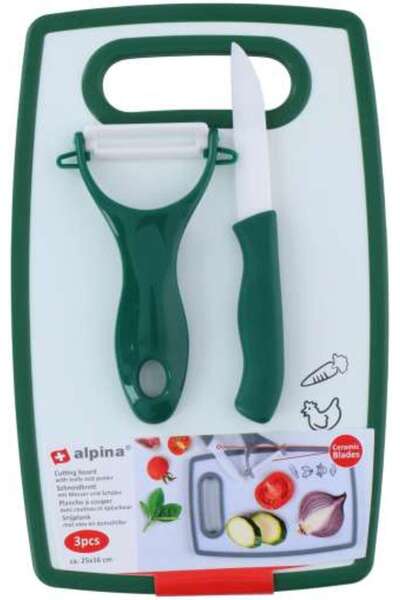 Alpina Set 3 Piese Taiere Alimente ( Cutit Ceramic , Curatator Legume Ceramic...
