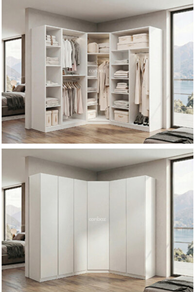 CANBAZ FURNİTURE Mira modüllü köşe 6 MDF kapaklı