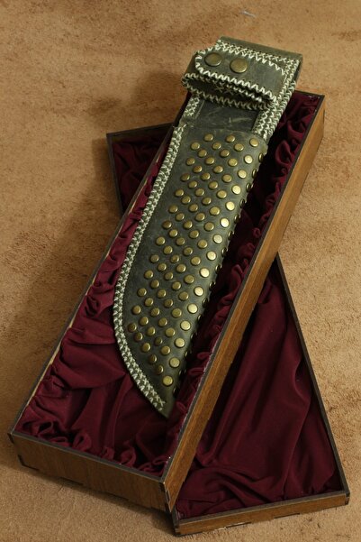 AKRONİUM LEATHER Hakiki Deri Perçinli Bıçak Kılıfı