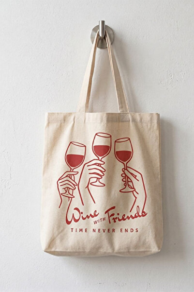 DESIGN BY ÇAĞLA Bez Çanta Time Never Ends Tote Bag
