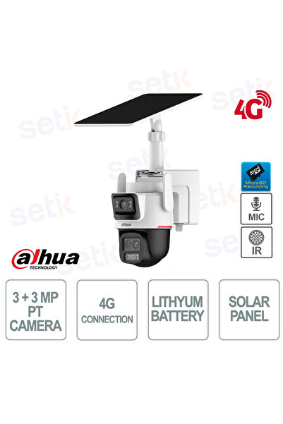 DAHUA 3+3MP PT Speed Dome WizColor 4G Solar IP Kamera IPC-PTS2649C-3E3Z-4GB20