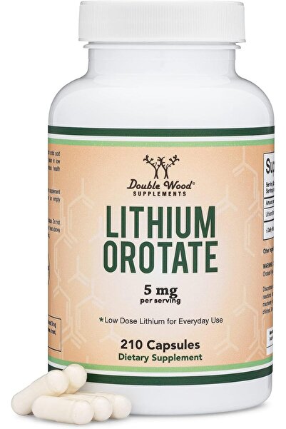 Double Wood Supplements Lithium Orotate 5mg, 210 Capsules (Third Party Tested...