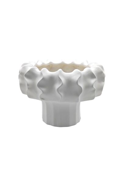 Danube Home Mirabella White Ceramic Vase 22.5x15.7cm Modern Minimal Home Décor