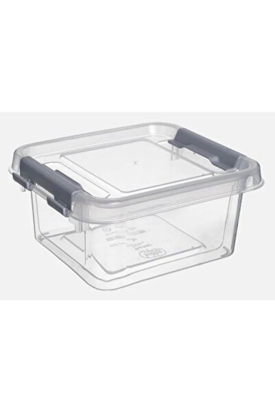 OEM Set de 5 recipiente din plastic transparent cu capac gri și cleme, reutil...