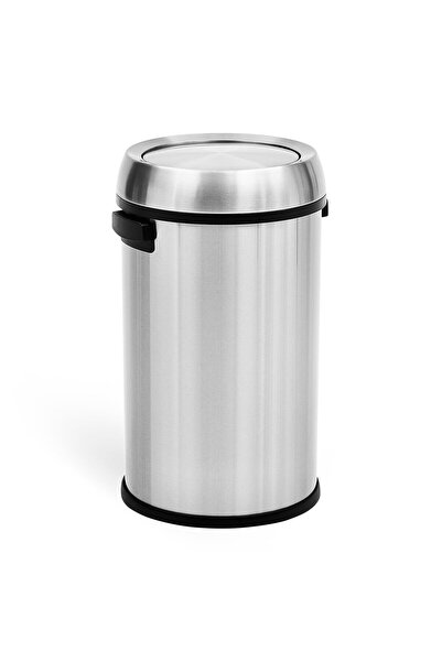 Garvee 65L Commercial Trash Can, Stainless Steel Open Top Garbage Bin with PP...