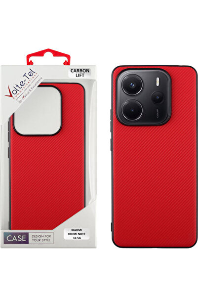Other Volte-Tel Carbon Lift Κόκκινο Κάλυμμα Πλάτης Σιλικόνης (Redmi Note 14 5G)
