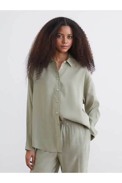 LC Waikiki Khaki Oversize Women's Shirt