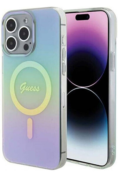 Guess Iml Ιριδίζον Πλαστικό Πίσω Κάλυμμα Magsafe Τυρκουάζ (iPhone 15 Pro) Κωδ...