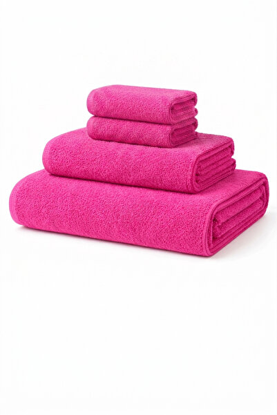AXXO 4'lü Pembe Premium Mikrofiber Havlu Seti 400 g/m² Ultra Emici Hızlı Kuru...