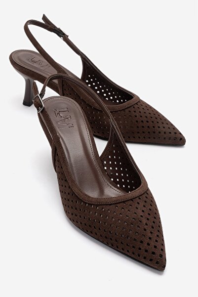 LuviShoes Uvien Brown Suede Women's Heeled Shoes