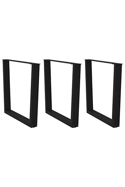vidaxl Picioare de masă în formă de V, 3 buc., negru, 80x(72-73,3) cm, oțel