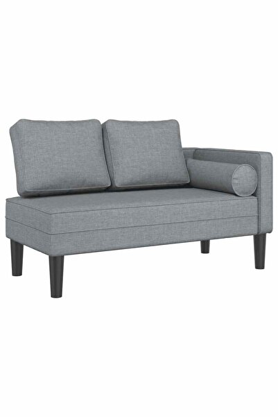 vidaxl Șezlong cu perne, gri deschis, material textil
