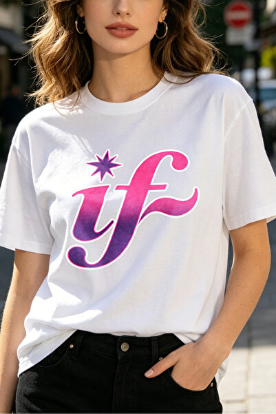 Fleck Womens T Shirts Yf Logo Gradient Pink Purple Star Design Casual Fashion...
