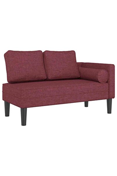 vidaxl Fotoliu șezlong cu perne, roșu vin, material textil