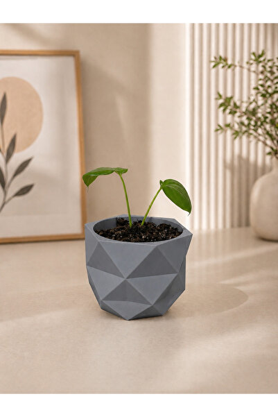 Modern 3D Geometrik Saksı – Minimal Dekoratif Tasarım – 13x13x10 cm