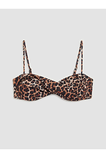 LC Waikiki Kahverengi Leopar Desenli Kadın Bikini Üstü
