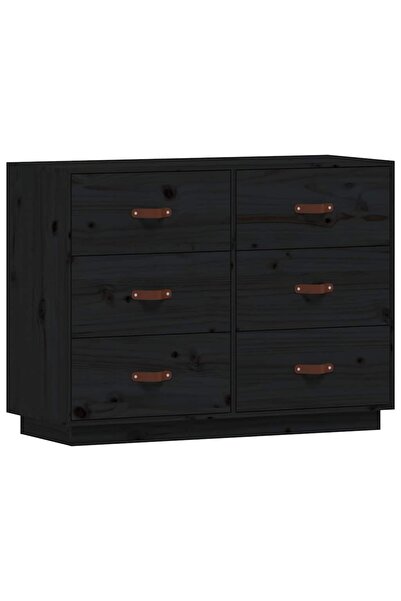 vidaxl Dulap, negru, 100x40x75 cm, lemn masiv de pin