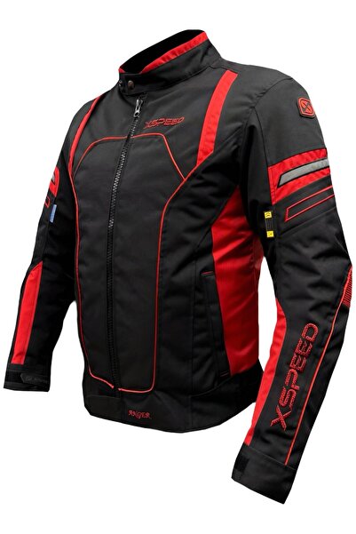 Xspeed Anger Plus 4 Mevsimlik Korumalı Motosiklet Montu Yeni Sezon Siyah Kırmızı