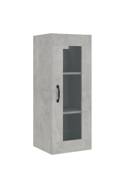 vidaxl Dulap de perete suspendat, gri beton, 34,5x34x90 cm