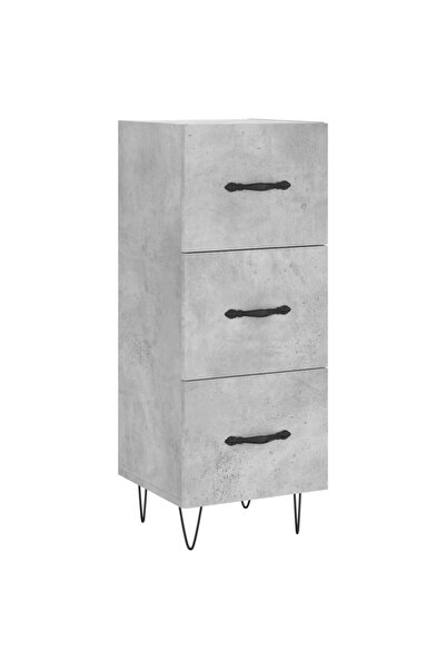 vidaxl Servantă, gri beton, 34,5x34x90 cm, lemn compozit