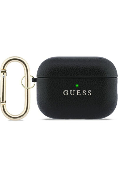 Guess Πλαστική θήκη με γάντζο σε μαύρο χρώμα για Apple AirPods Pro 3